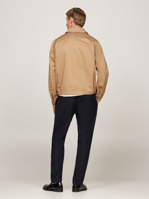 khaki zip-thru ivy jacket for men tommy hilfiger