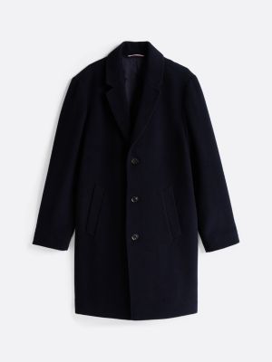 cappotto smart casual in misto lana blu da uomini tommy hilfiger