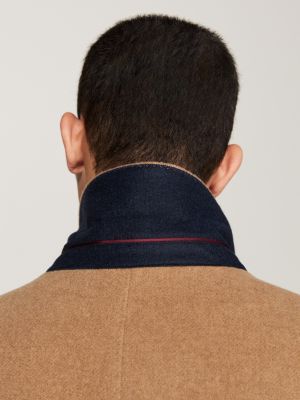 manteau smart casual en laine majoritaire marron pour hommes tommy hilfiger