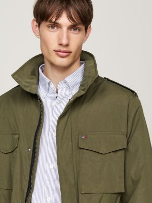 khaki patch pocket field jacket for men tommy hilfiger