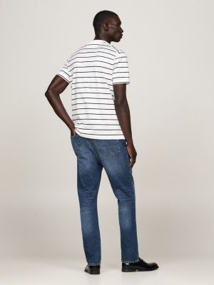 white smart casual crew neck t-shirt for men tommy hilfiger