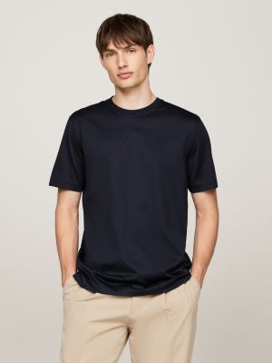 blau smart casual t-shirt mit rundhalsausschnitt für herren - tommy hilfiger