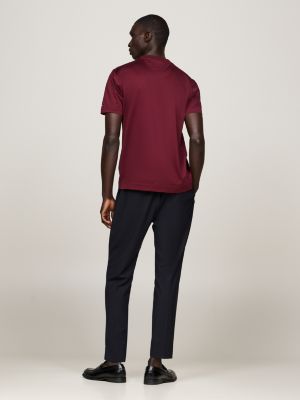 purple smart casual crew neck t-shirt for men tommy hilfiger