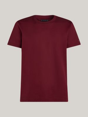 purple smart casual crew neck t-shirt for men tommy hilfiger