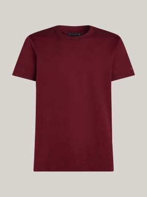 t-shirt smart casual rayé violet pour hommes tommy hilfiger