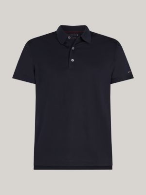 polo smart casual de corte slim azul de hombres tommy hilfiger