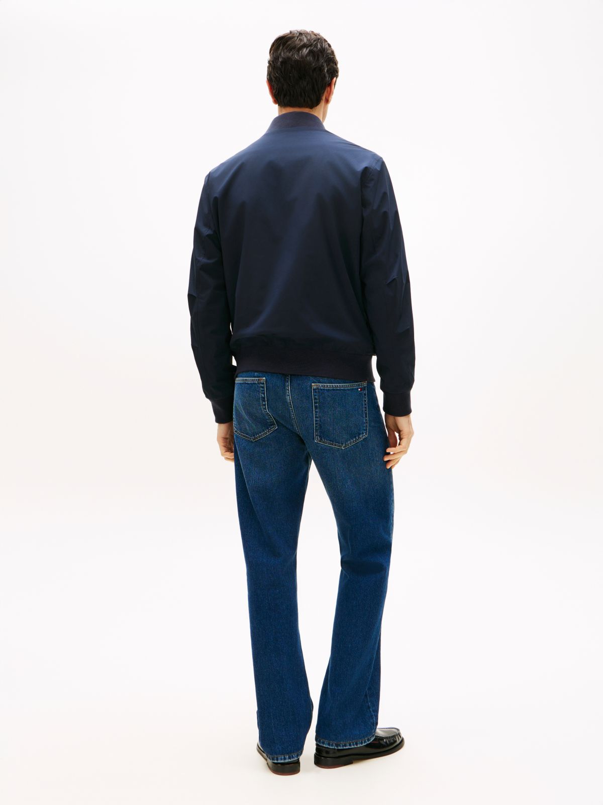 Performance Water Repellent Relaxed Bomber Jacket — Blue