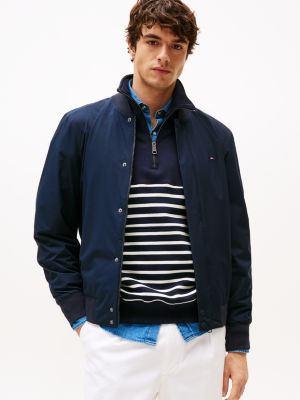 blue lightweight relaxed bomber jacket for men tommy hilfiger