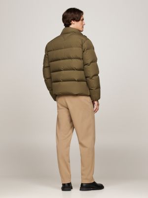 piumino con collo alto khaki da uomini tommy hilfiger