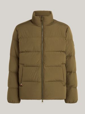 piumino con collo alto khaki da uomini tommy hilfiger