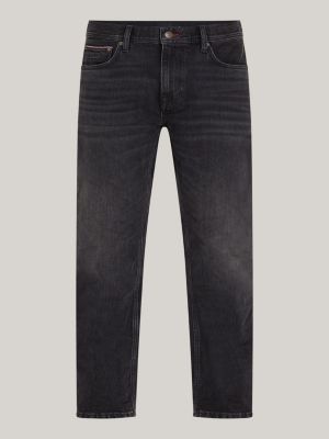 black denton faded black straight jeans for men tommy hilfiger