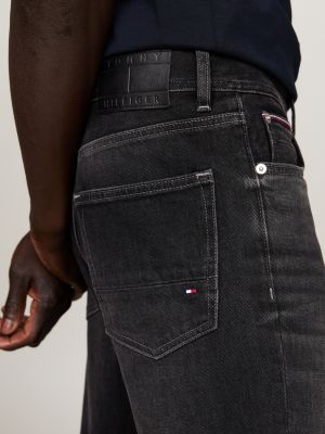 jeans mercer regular fit dritti sbiaditi nero da uomini tommy hilfiger