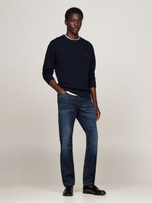 jeans mercer regular fit dritti sbiaditi blu da uomini tommy hilfiger