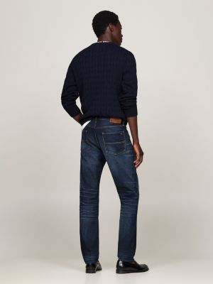 jeans mercer regular fit dritti sbiaditi blu da uomini tommy hilfiger