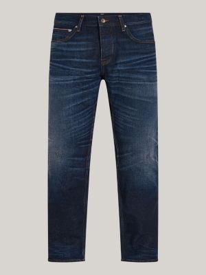 jeans mercer regular fit dritti sbiaditi blu da uomini tommy hilfiger