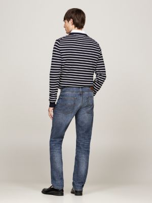 blau denton straight jeans mit fade-effekten für herren - tommy hilfiger