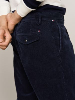 blauw harlem tapered chino van corduroy voor heren - tommy hilfiger