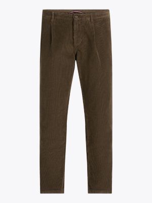 khaki harlem stretch cotton corduroy tapered chinos for men tommy hilfiger