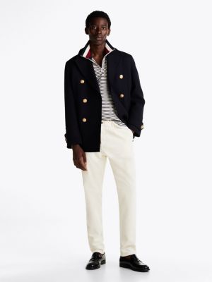 pantaloni chino harlem affusolati in velluto white da uomini tommy hilfiger