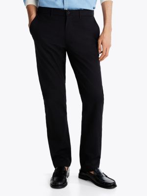 schwarz denton th flex straight fit chinos für herren - tommy hilfiger