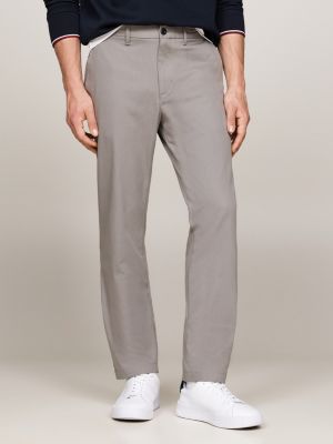 pantaloni chino denton th flex straight fit grey da uomini tommy hilfiger