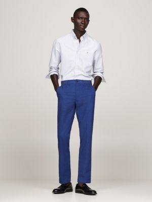 blue smart casual denton regular straight trousers for men tommy hilfiger