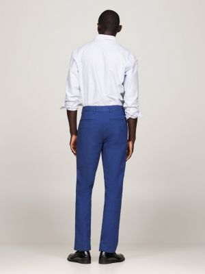 blue smart casual denton regular straight trousers for men tommy hilfiger