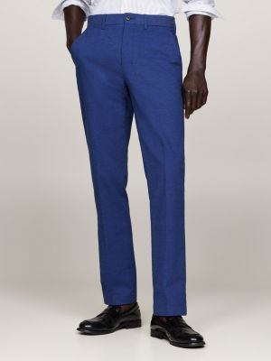 pantalón smart casual denton de corte recto blue de hombres tommy hilfiger