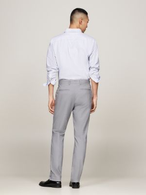 grey smart casual denton regular straight trousers for men tommy hilfiger