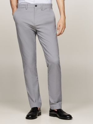 grey smart casual denton regular straight trousers for men tommy hilfiger