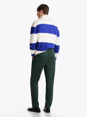 pantalón chino cónico de satén harlem verde de hombres tommy hilfiger