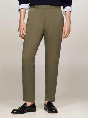 khaki harlem sateen tapered chinos for men tommy hilfiger