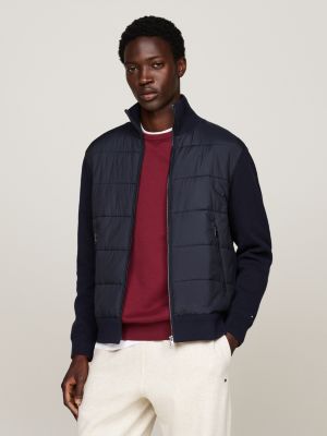 veste décontractée smart casual multitextures blue pour hommes tommy hilfiger