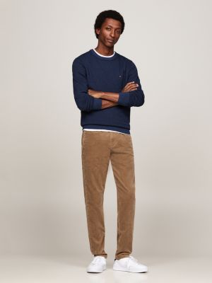 blue two-tone jumper with cashmere for men tommy hilfiger