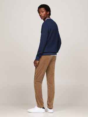 blau zweifarbiger pullover mit kaschmir für herren - tommy hilfiger
