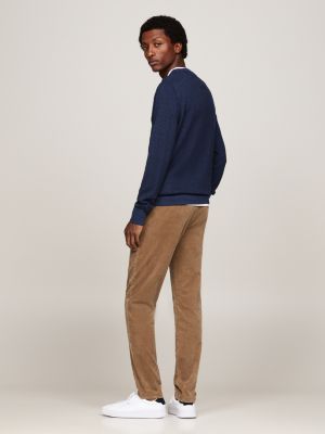 blue two-tone jumper with cashmere for men tommy hilfiger