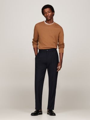 green two-tone jumper with cashmere for men tommy hilfiger