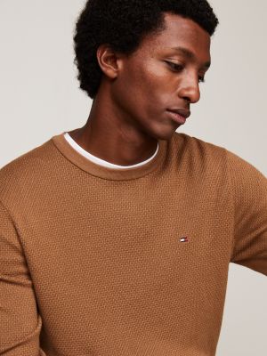 green two-tone jumper with cashmere for men tommy hilfiger