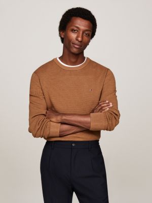 green two-tone jumper with cashmere for men tommy hilfiger