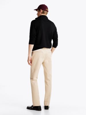 beige smart casual denton straight chino voor heren - tommy hilfiger