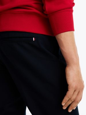 pantalón chino recto smart casual negro de hombres tommy hilfiger