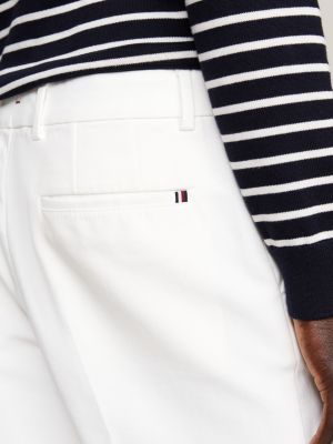 pantaloni chino smart casual straight fit bianco da uomini tommy hilfiger