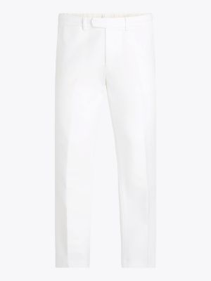 pantaloni chino smart casual straight fit bianco da uomini tommy hilfiger