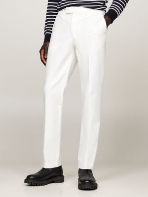 pantaloni chino smart casual straight fit white da uomini tommy hilfiger