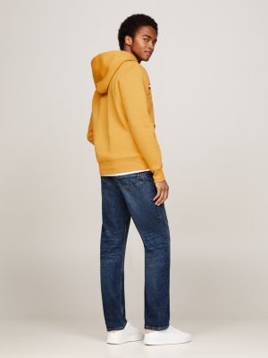 Tommy hilfiger hoodie mens yellow sale