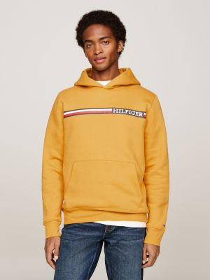 Regular Fit Hoodie mit Streifen Logo Gelb Tommy Hilfiger