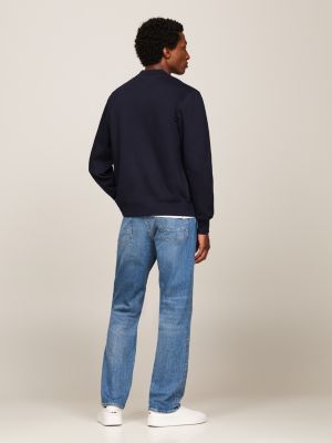 Baseball Collar Zip-Thru Sweatshirt | Blue | Tommy Hilfiger