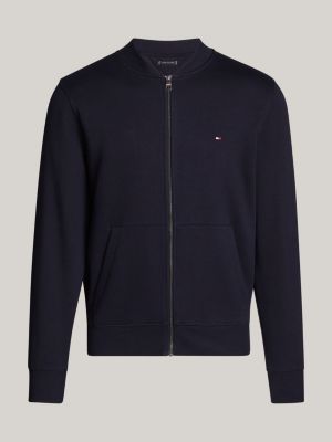 Baseball Collar Zip-Thru Sweatshirt | Blue | Tommy Hilfiger