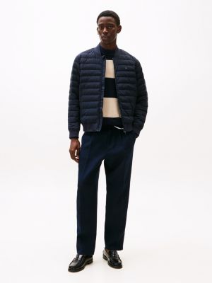 bomber matelassé compressible bleu pour hommes tommy hilfiger