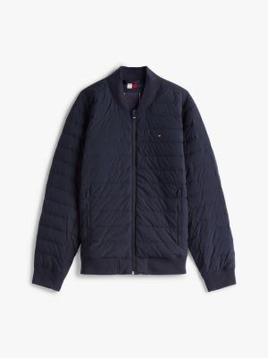 bomber matelassé compressible bleu pour hommes tommy hilfiger